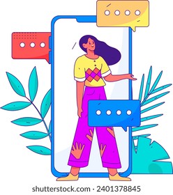 Flat vectoFlat vector illustration of business people operating work scene
r illustration of business people operating work scene
