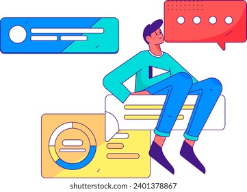 Flat vectoFlat Vektorgrafik von Geschäftsleuten, die die Arbeitsszene betreiben
Illustration von Geschäftsleuten, die Arbeitswelt betreiben
