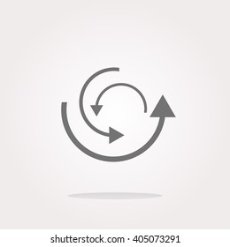 flat vector abstract circles lines (arrows) on web glossy icon (button)