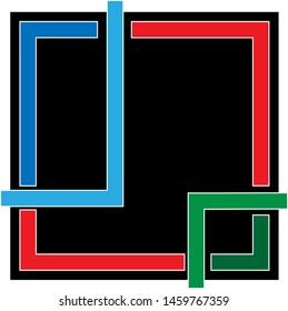 Flat Vector Abstract Illustration Simple Design 