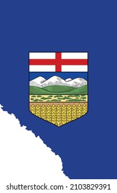 Flat vector administrative flag map of the Canadian province of ALBERTA, CANADA