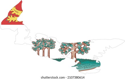 Flat vector administrative flag map of the Canadian province of PRINCE EDWARD ISLAND CANADA