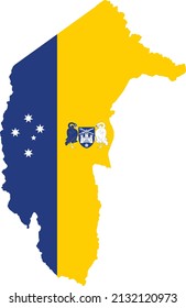 Flat vector administrative flag map of the Australian territory of AUSTRALIAN CAPITAL TERRITORY