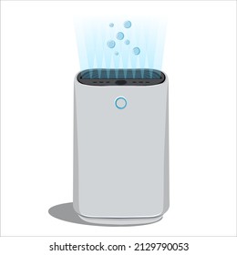 Flat vector air purifier isolated on a white background of the illustration icon. A device for cleaning and humidifying air for the home.