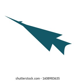 A flat vector airplane isolated on white background for design. A powered by a military aircraft as a weapon concept