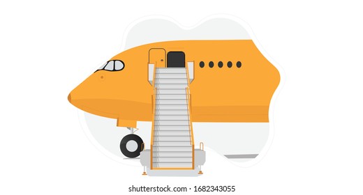 flat vector airplne side viwe 