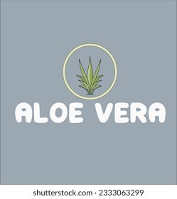 Flat vector aloe vera plant icon design template. aloe vera logo illustration