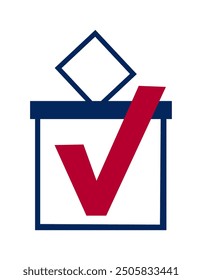 Flat Vector American Flag Election Ballot Box