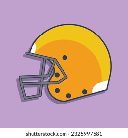 flat vector american football helmet side view