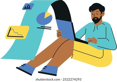 ilustração de trabalho de análise de vetor simples