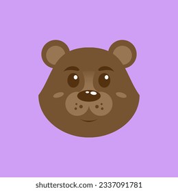 cabeza de oso animal vectorial plana