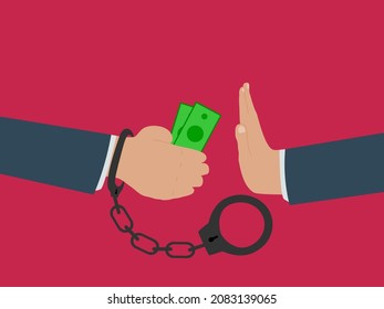 flat vector anti-corruption avoid corruption so as not to be miserable