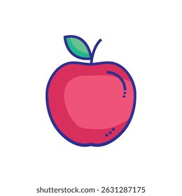 Flat Vector Apple Icon Symbolizing