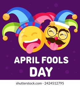 flat vector april fools day illustration concept design