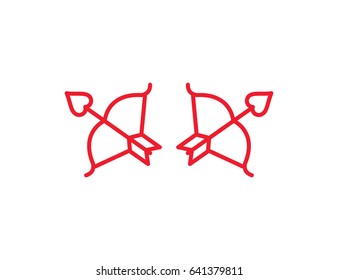 Flat vector archer love valentine symbol
