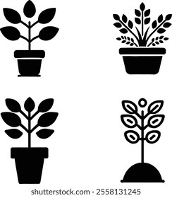 Flat Vector Art of a Flower Pot