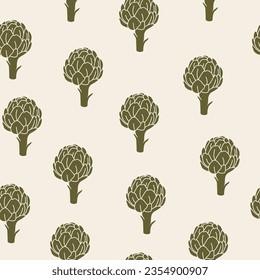 Planta de alcachofa vectorial plana sin soldadura