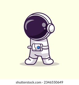 flat vector astronaut space man