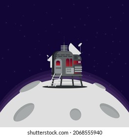 Flat vector astronaut standing on Mars