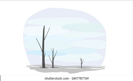 Flat vector, autumn tree, flat colorful illustration