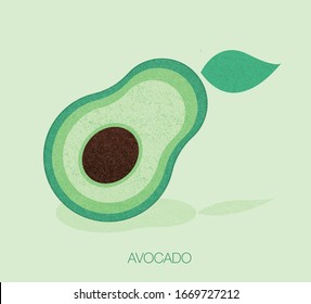 Flat vector avocado fruit isolated on color background