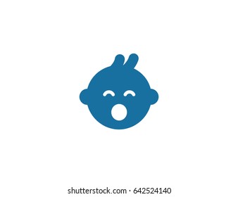 Flat vector baby face illustration