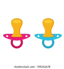 Flat vector baby pacifier icon