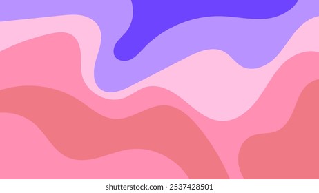 Plano de fundo vetor com formas onduladas, fluindo em tons de rosa e roxo