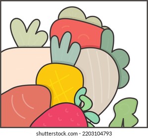 flat vector background with vegetables