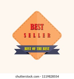 Flat vector badge best seller design, product promotions concept