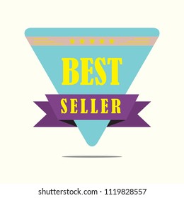 Flat vector badge best seller design, product promotions concept