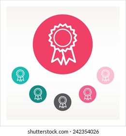 Flat vector badge icon color set