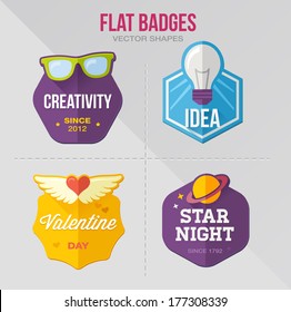 Flat vector badges