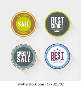 Flat vector badges and emblems