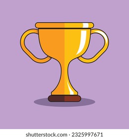 flat vector ball sport champion trophy