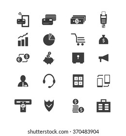 Flat vector banking and finance icon set. Vector web design elements.