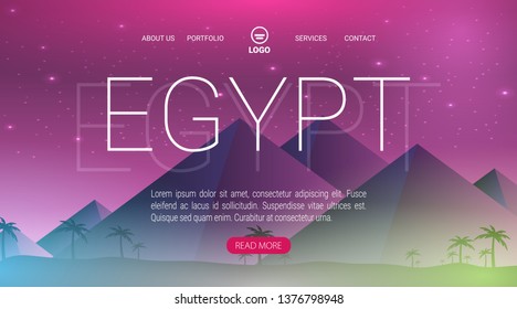 Flat vector banner with landscape. Background illustration