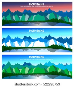 flat vector banners of mountains