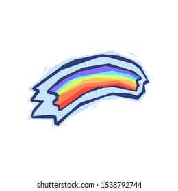 Flat vector banners. Vivid rainbow banners in street graffiti design style. 