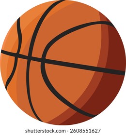 Flat Vector Basketball Icon – Sport Ball Illustration
 classic orange basketball with black lines, featuring a clean and simple design. Ideal for sports-related content, apps, games, infographics