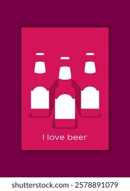 Flat vector beer poster for design