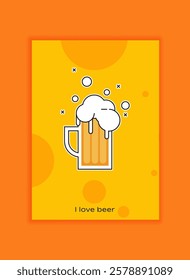 Flat vector beer poster for design