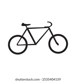 flat vector bicycle symbol black color white background