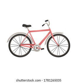 Flat vector bike in retro style. Means of transportation.
