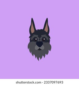 perro negro vector plano