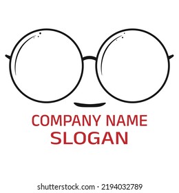 Flat vector black Glasses logo and symbol template design element illustration