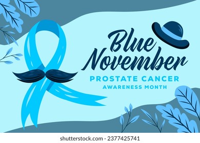 vector plano Azul Noviembre cáncer de próstata Awareness Mes ilustración