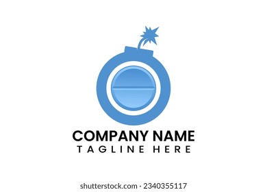 Flat vector bomb medicine logo modern style template