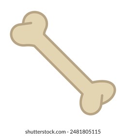 Flat vector bone icon. Emoji emoticon bone flat icon.