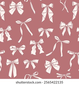 Flat vector bows background. Whimsical illustration